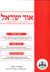 Ohr Yisroel - Kovetz Leinyanei Halachah U'Minhag vol. 90