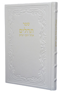 Tehillim Hebrew Chazan Leather Clear Edition White 8 x 11