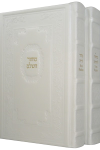 Machzor Annotated Set - Leather, White