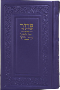 Siddur Annotated English Large Leather Purple 6x9