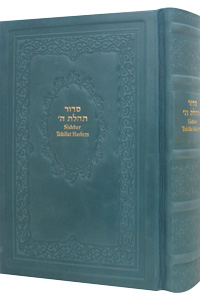 Siddur Annotated English Large Leather Pearl-Blue 6x9