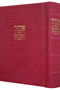 Siddur Annotated English Large Leather Hot Pink 6x9