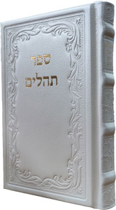 Tehillim Medium Leather White 5 x 7