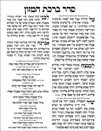 Seder Bircas Hamazon Laminated 6.5 x 8