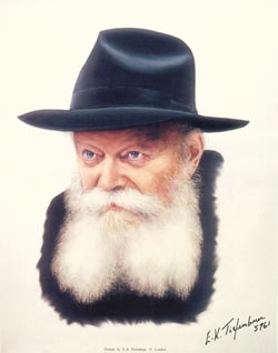 Painting of Rebbe by Tiefenbrun White Background 11x14